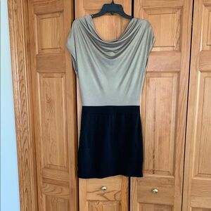Chic Two-Tone Cowl Neck Dress
